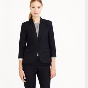 J. Crew Sidney Blazer in Super 120s Wool - Black - Size 2P